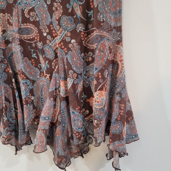 Y2K Evie Womens Knee Length Skirt Size 12 Paisley Jellyfish Fairy Goblincore - Picture 2 of 8